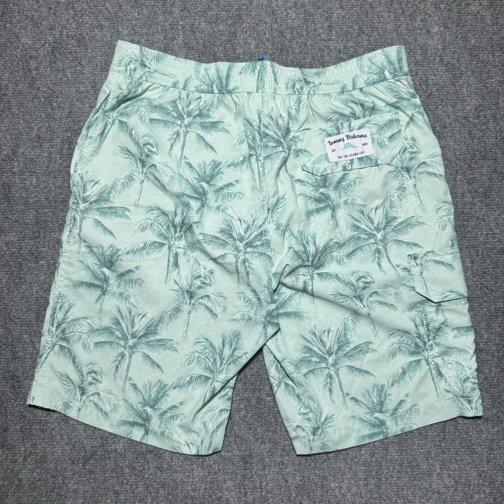 Tommy Bahama Swim Trunks Mens M Green Tropical Palm Print Board Shorts Liner - Picture 5 of 13